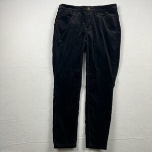 Talbots Women 8P Flawless Five-Pocket Petites Black Corduroy Tapered Ankle Pants